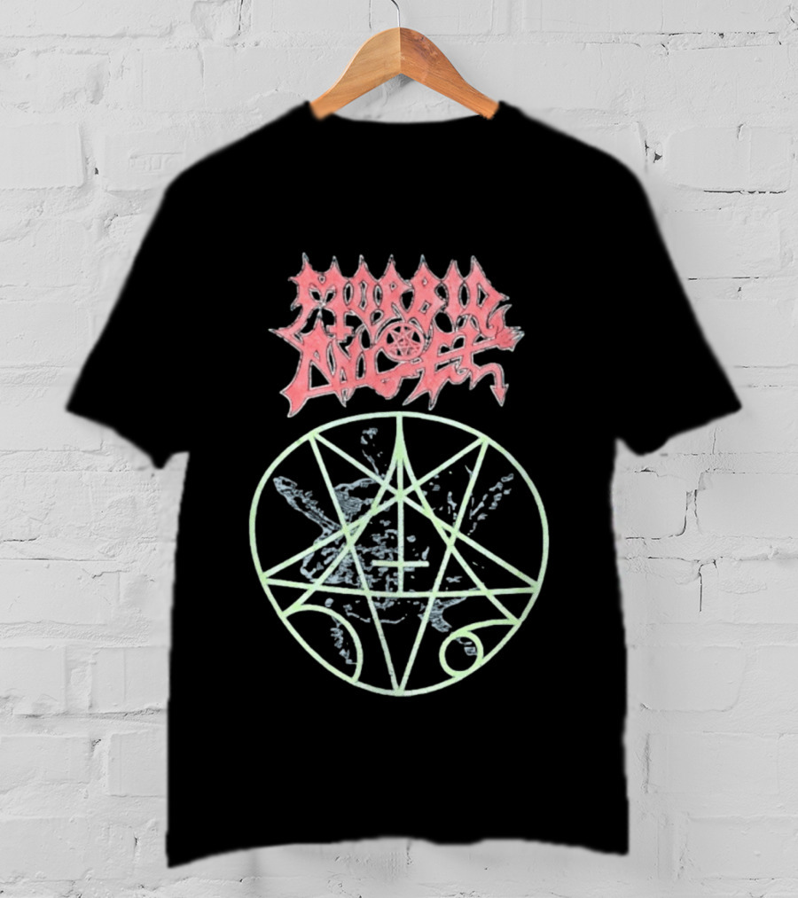 Morbid Angel Blessed Are The Sick Tour Logo With Pentagram And Angel T-Shirt