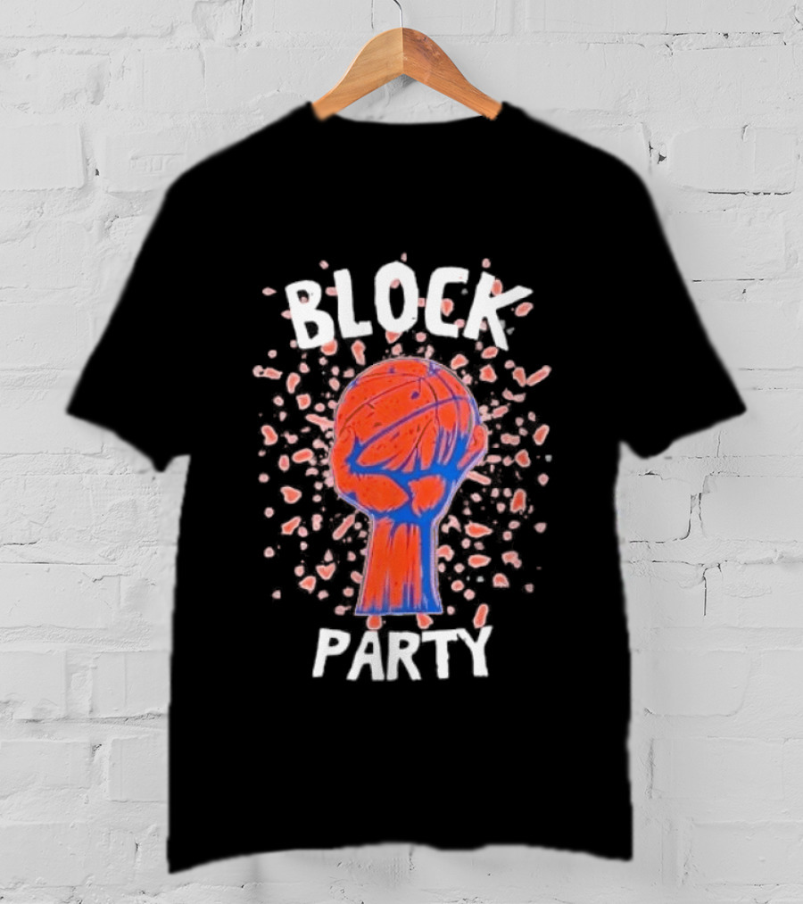 New York Knicks Block Party Basketball Fist Burst T-Shirt
