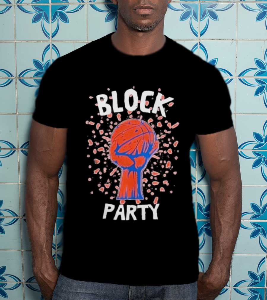 New York Knicks Block Party Basketball Fist Burst T-Shirt