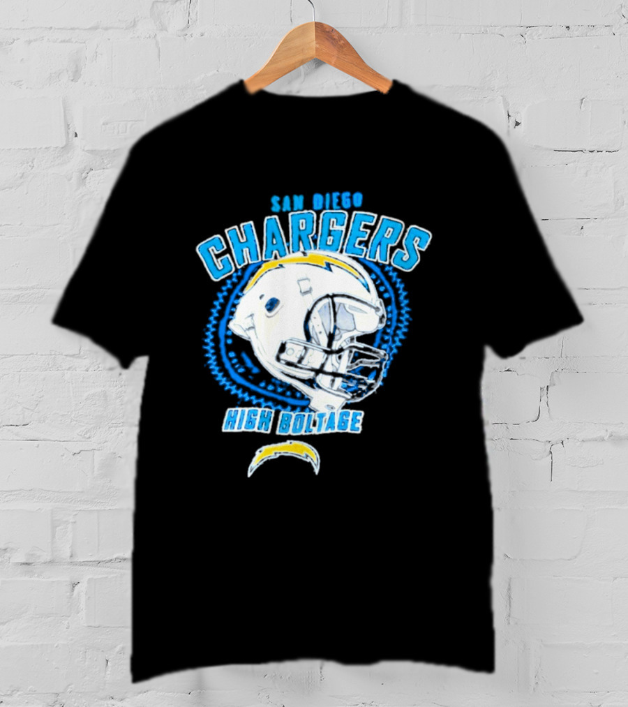 San Diego Chargers High Boltage Helmet Football NFL Team Gear T-Shirt