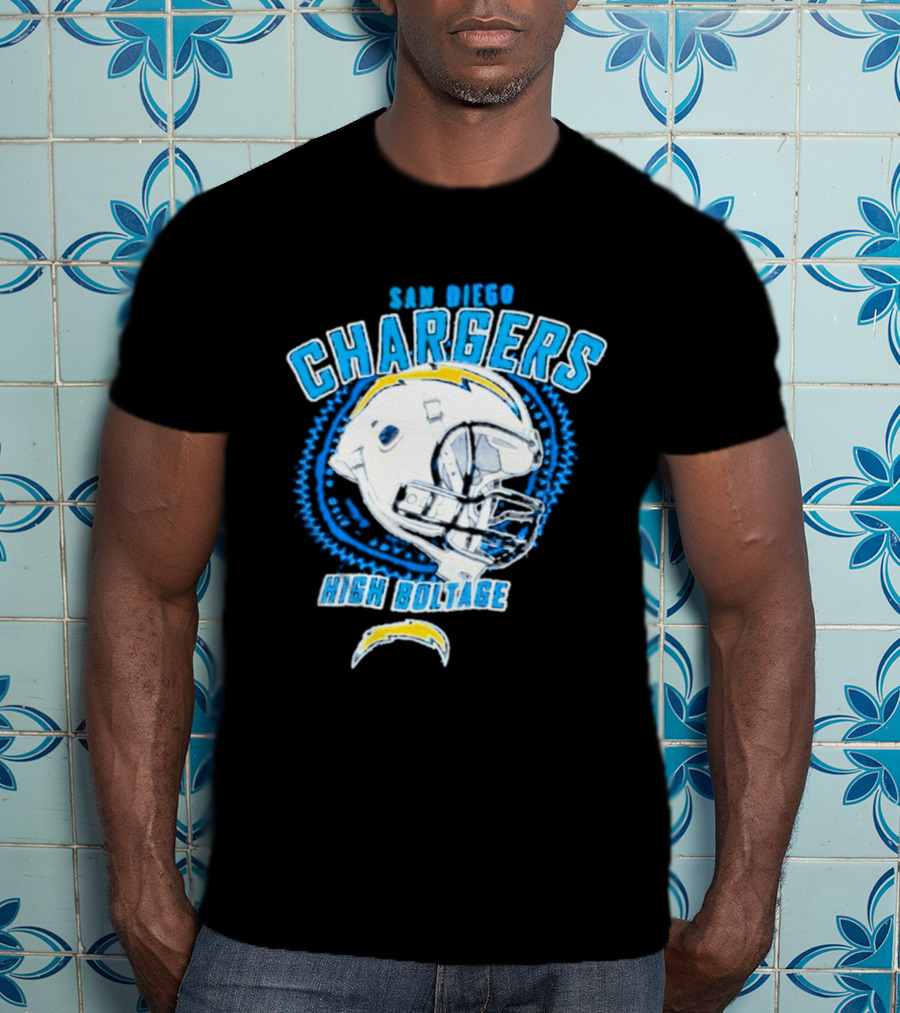 San Diego Chargers High Boltage Helmet Football NFL Team Gear T-Shirt