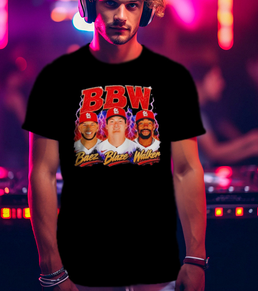 BBW Baez Blaze Walker St. Louis Cardinals Lightning T-Shirt