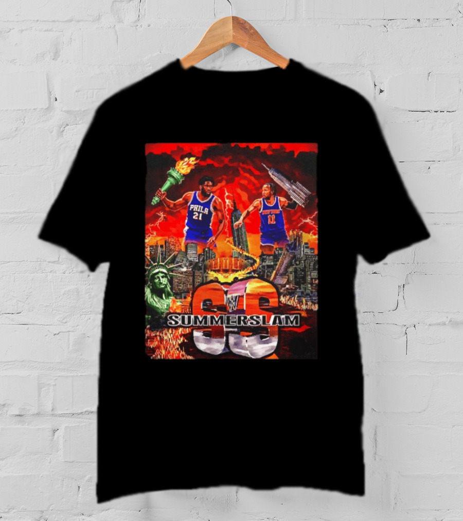 Summerslam Joel Embiid Vs Jalen Brunson NYC Showdown T-Shirt