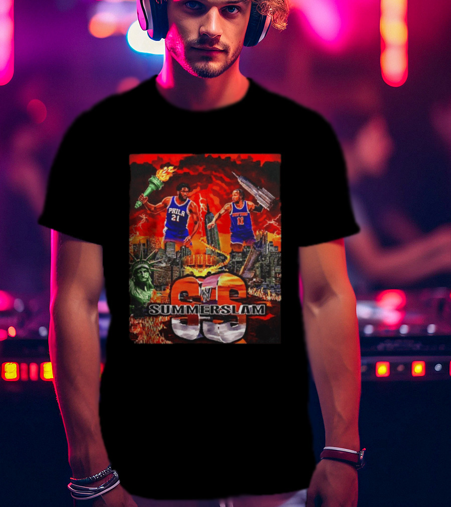 Summerslam Joel Embiid Vs Jalen Brunson NYC Showdown T-Shirt