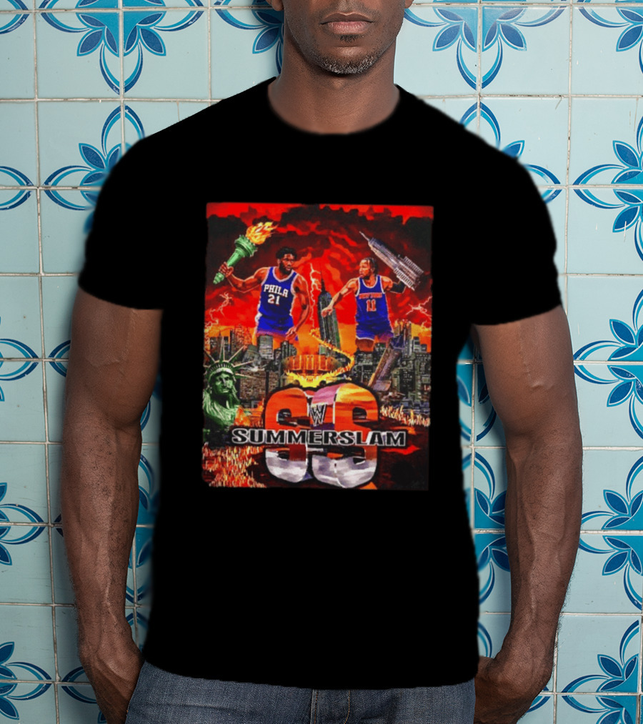Summerslam Joel Embiid Vs Jalen Brunson NYC Showdown T-Shirt