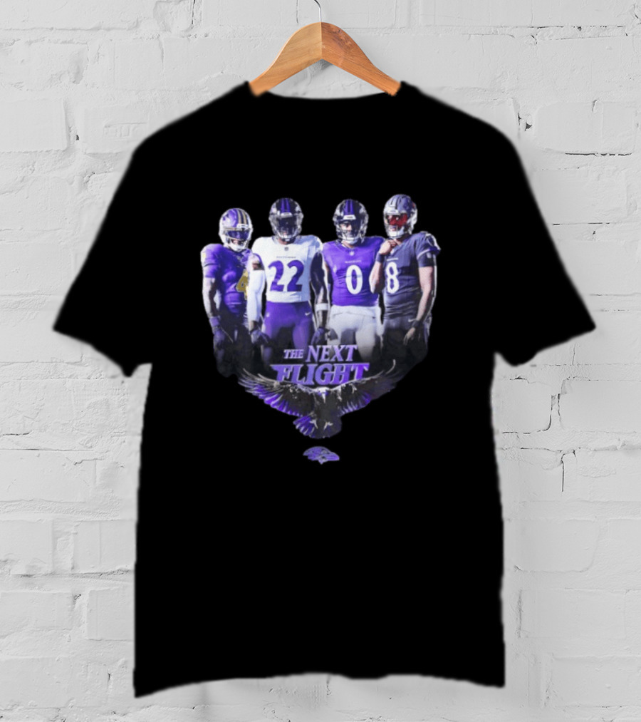 The Next Flight Baltimore Ravens NFL Football Players Team Spirit T-Shirt