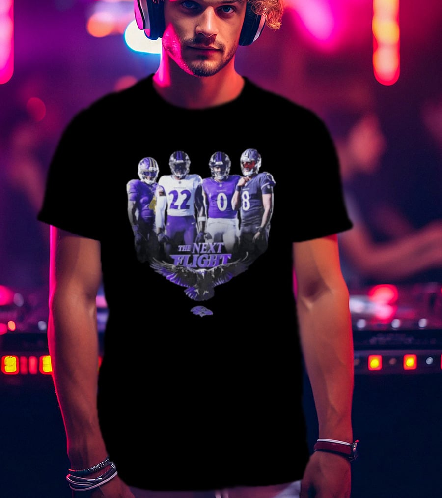 The Next Flight Baltimore Ravens NFL Football Players Team Spirit T-Shirt