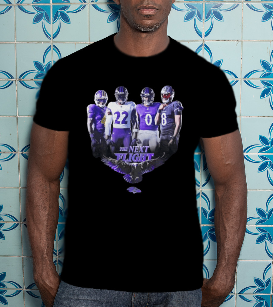 The Next Flight Baltimore Ravens NFL Football Players Team Spirit T-Shirt
