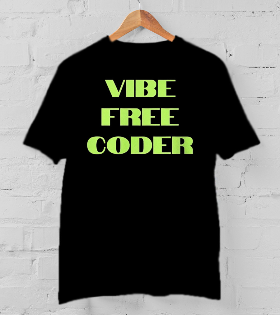 Vibe Free Coder Retro Neon T-Shirt