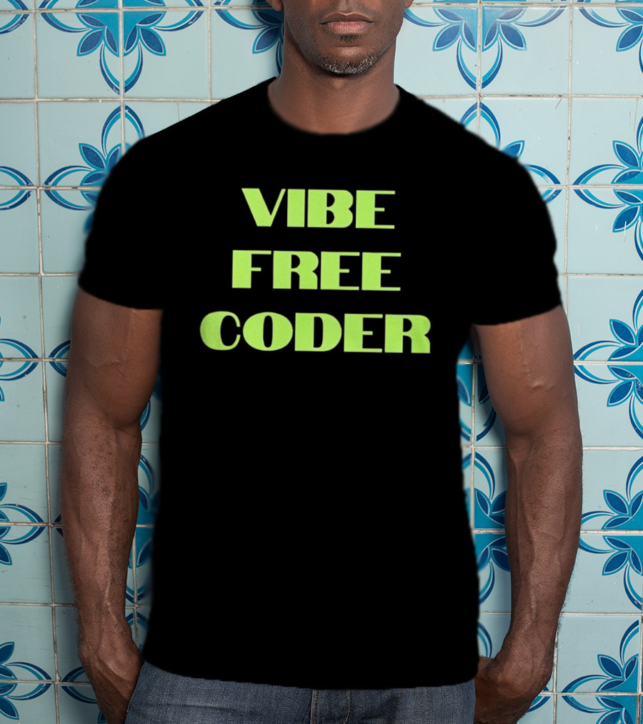 Vibe Free Coder Retro Neon T-Shirt
