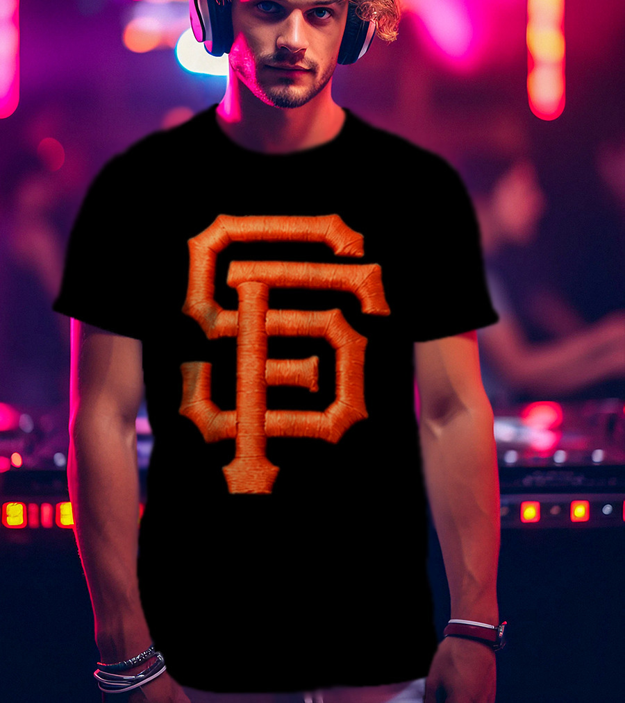 Alex Smith SF Giants Hat Orange Monogram T-Shirt