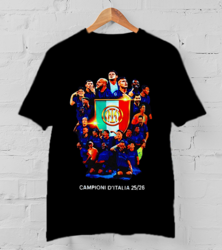 Inter Milan FC Campioni D'Italia 24/25 Serie A Champions Team Celebration T-Shirt