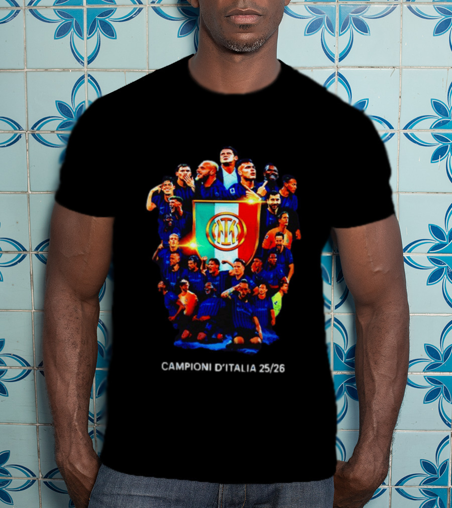 Inter Milan FC Campioni D'Italia 24/25 Serie A Champions Team Celebration T-Shirt