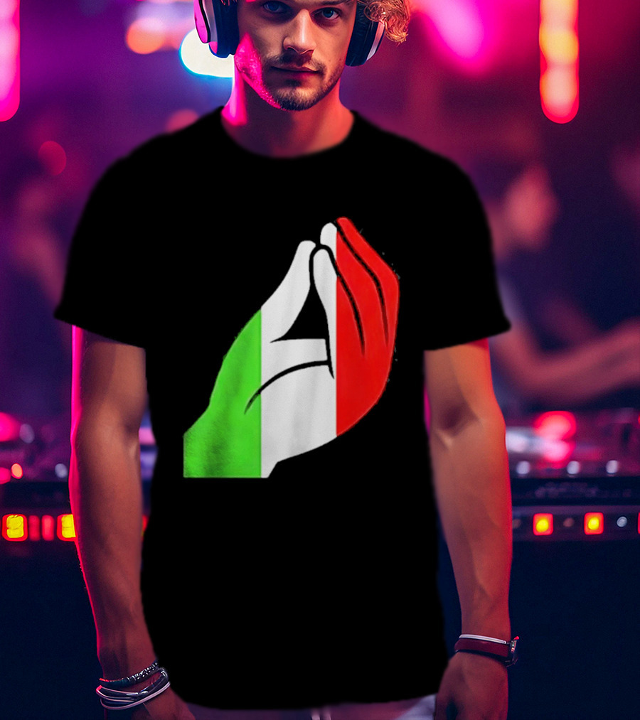 Italian Hand Gesture Ma Che Vuoi Green White Red T-Shirt