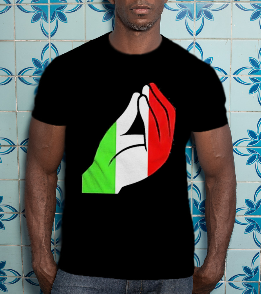 Italian Hand Gesture Ma Che Vuoi Green White Red T-Shirt