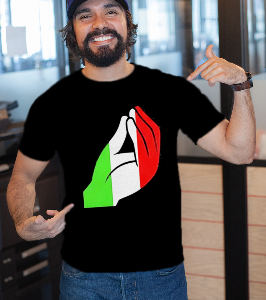 Italian Hand Gesture Ma Che Vuoi Green White Red T-Shirt