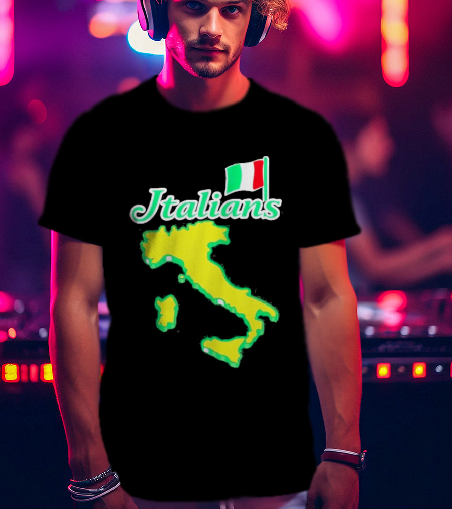 Italians Map Of Italy With Flag T-Shirt
