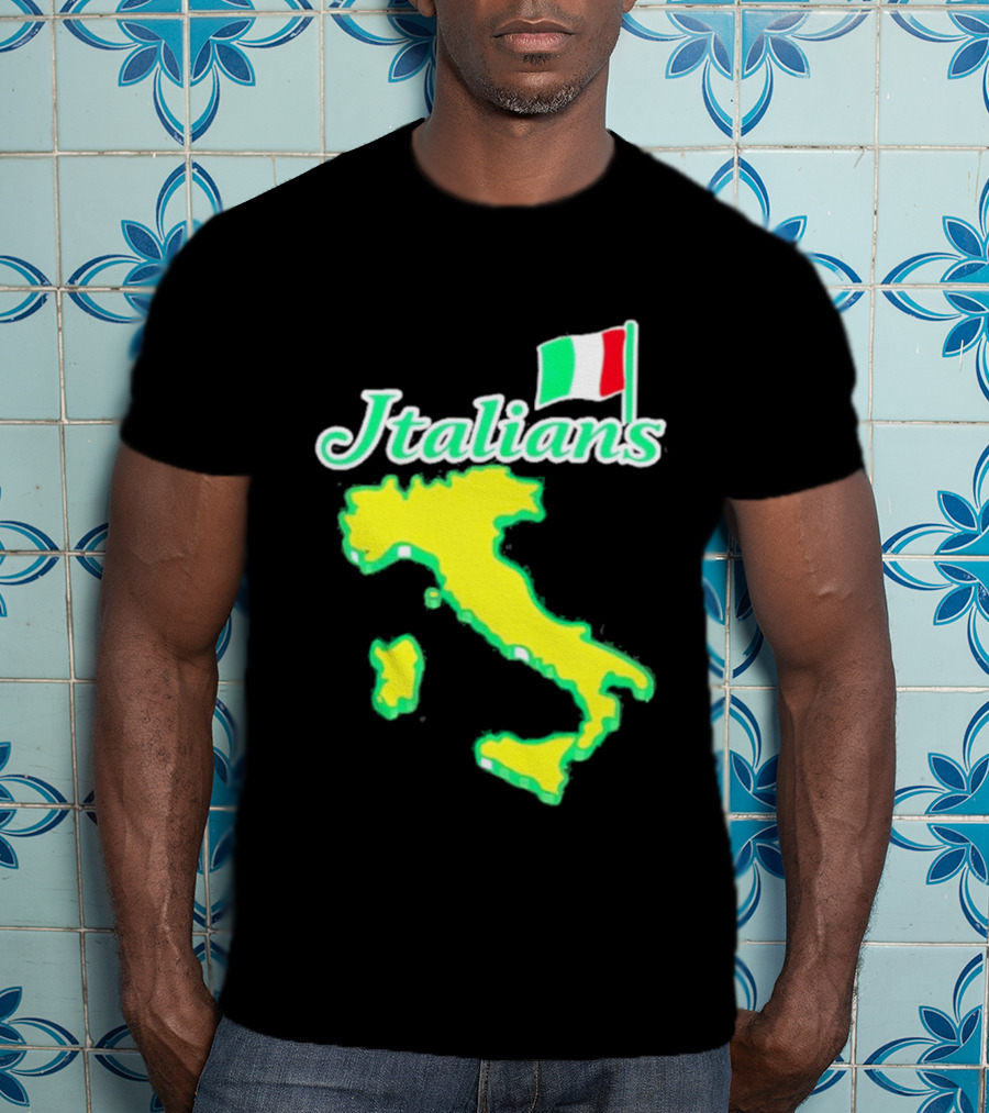 Italians Map Of Italy With Flag T-Shirt