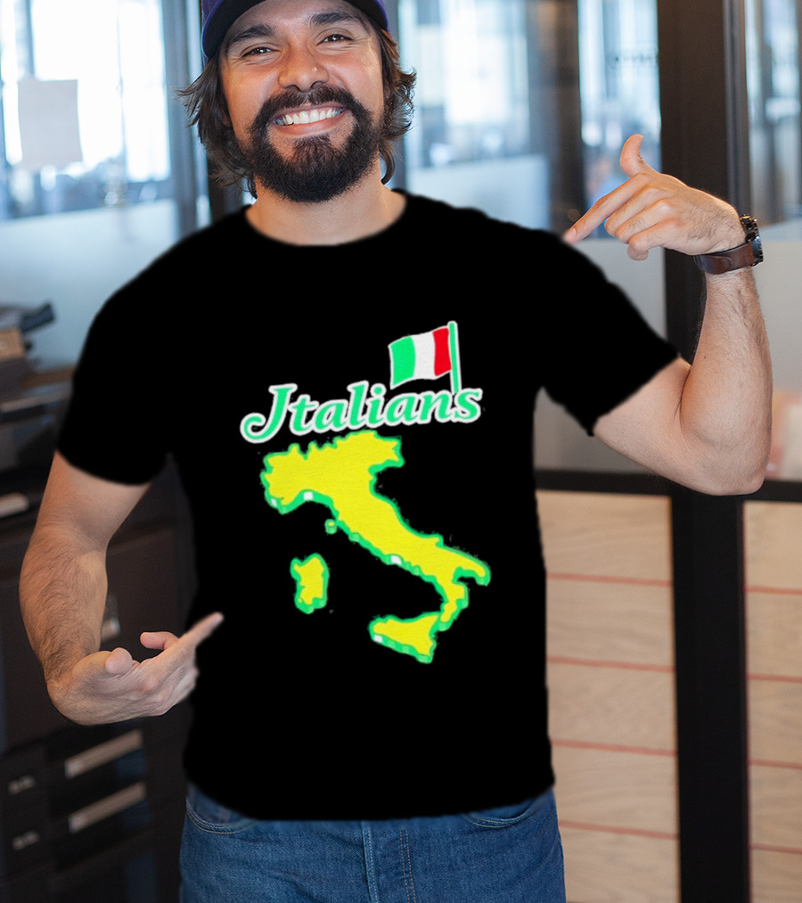 Italians Map Of Italy With Flag T-Shirt