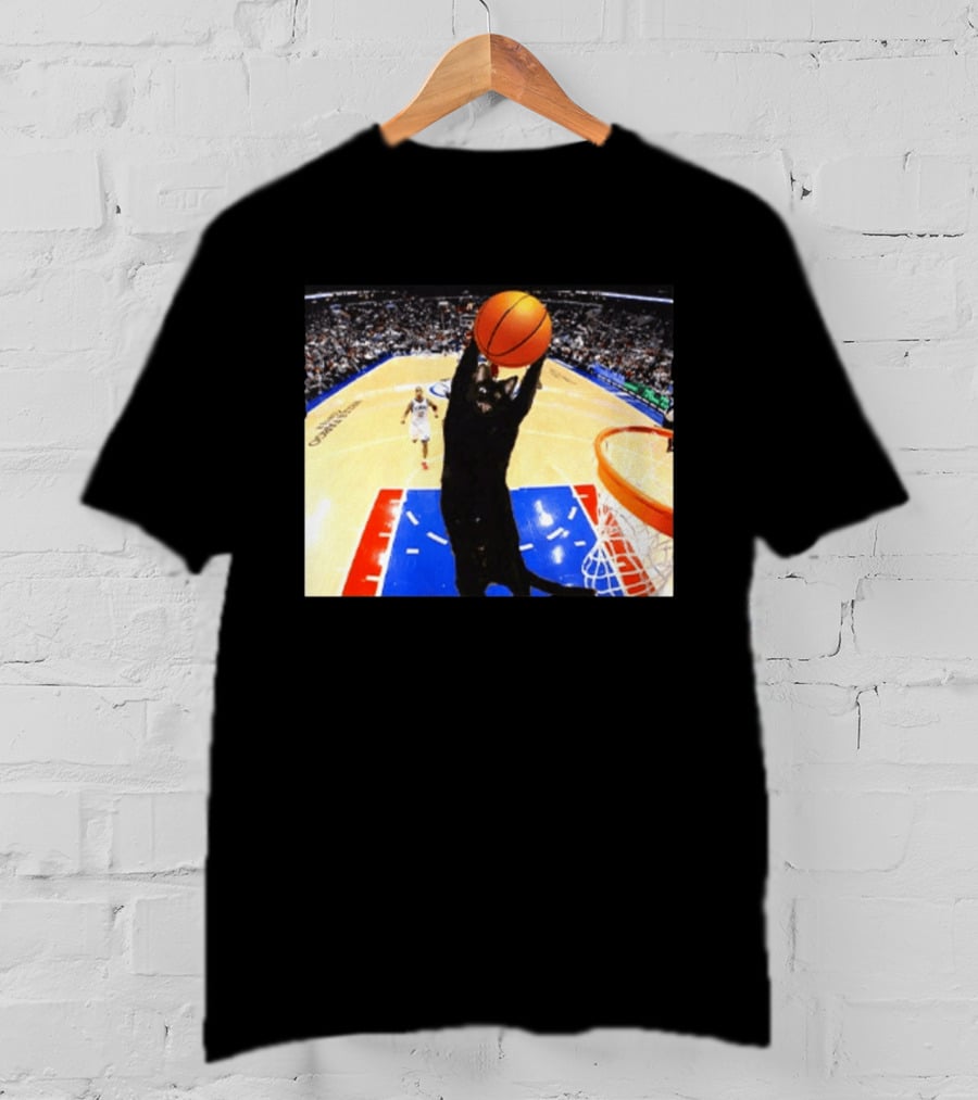 Jarrett Allen Cat Dunking Basketball On Court T-Shirt