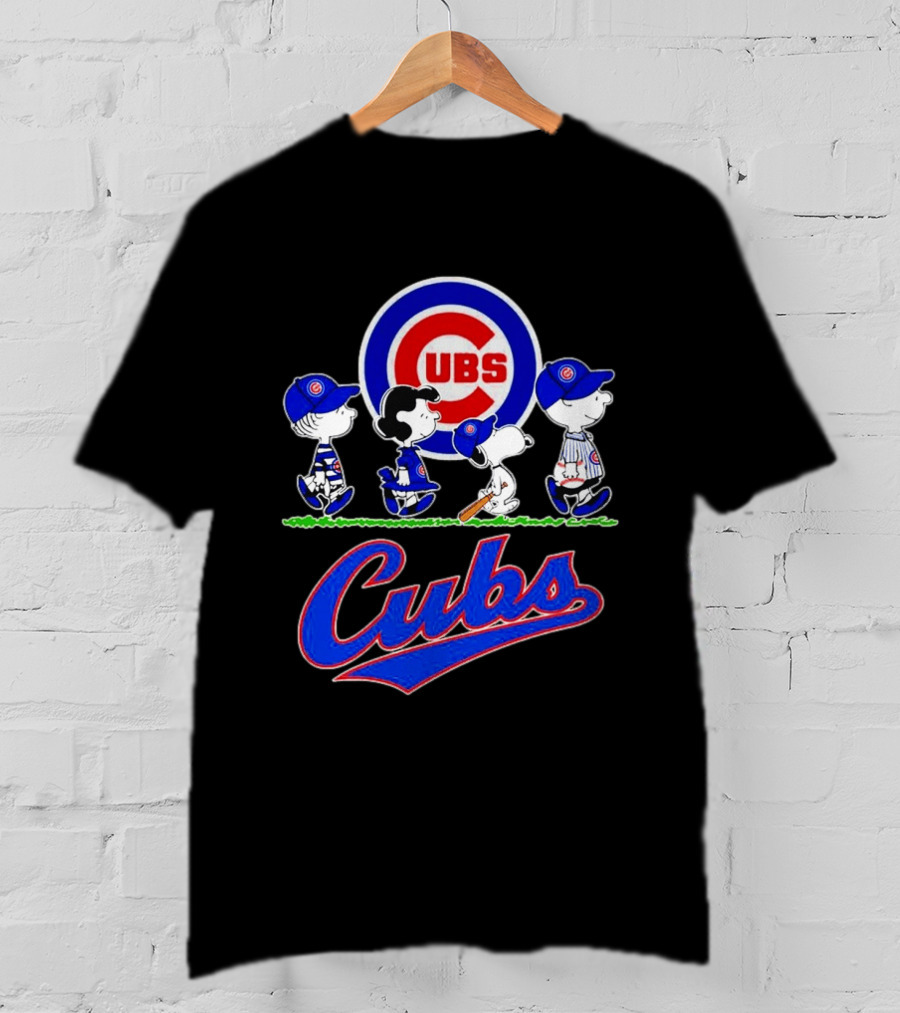 Chicago Cubs Peanuts Characters Walking 2026 T-Shirt