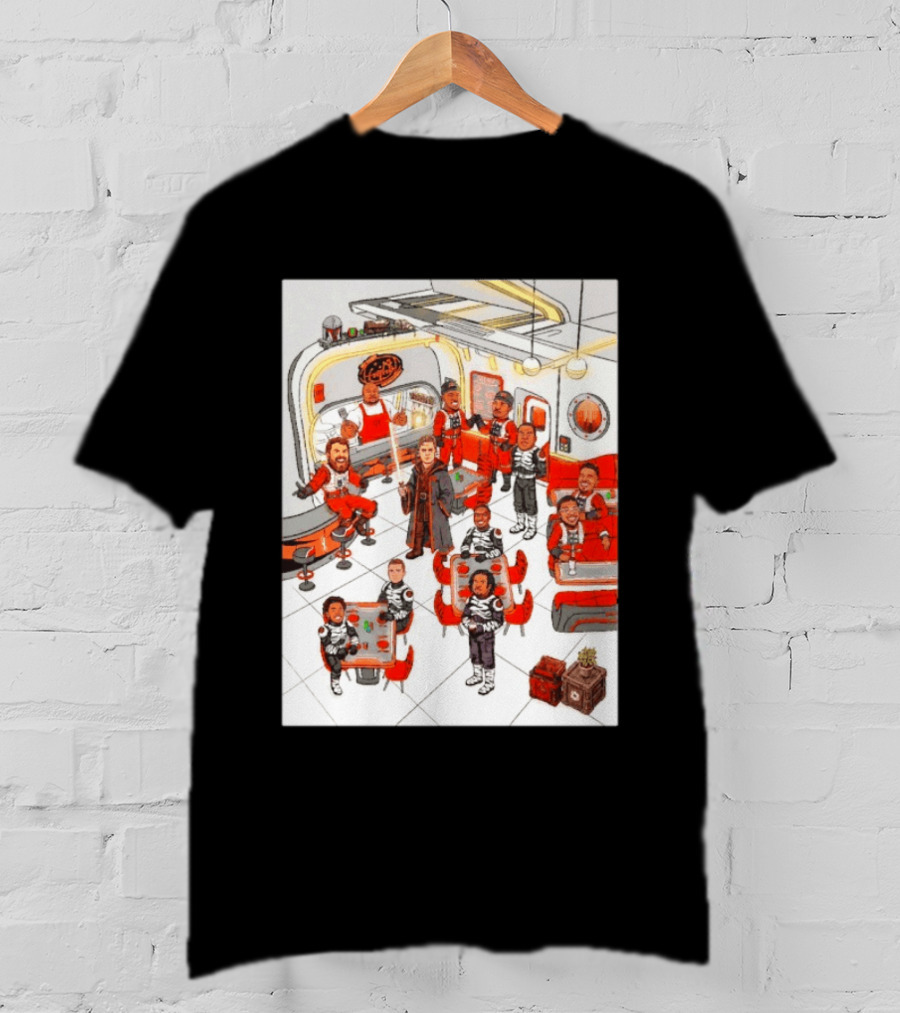 Cincinnati Bengals Star Wars Parody In Retro Diner Scene T-Shirt