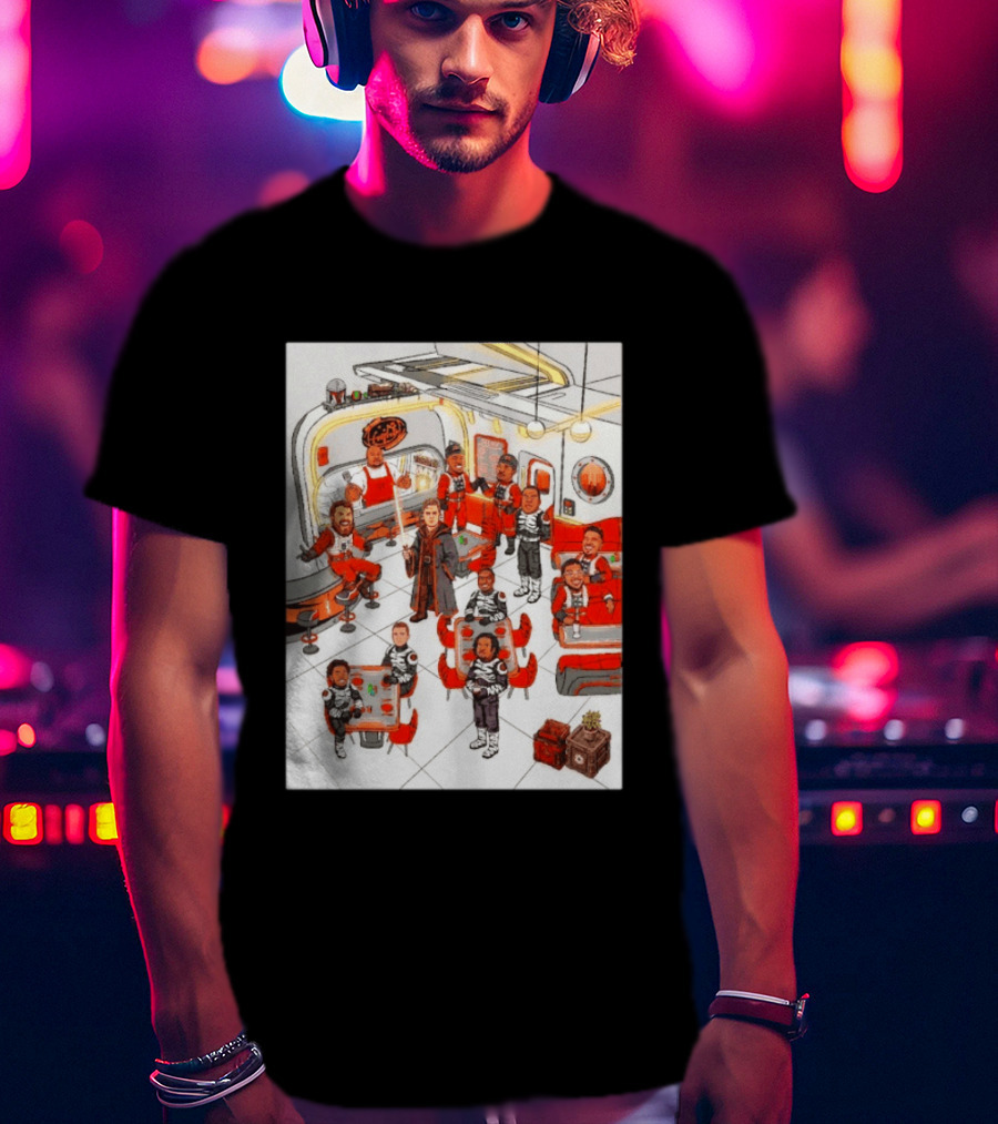 Cincinnati Bengals Star Wars Parody In Retro Diner Scene T-Shirt