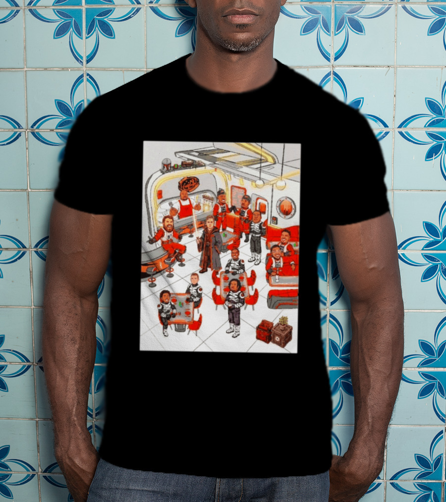 Cincinnati Bengals Star Wars Parody In Retro Diner Scene T-Shirt
