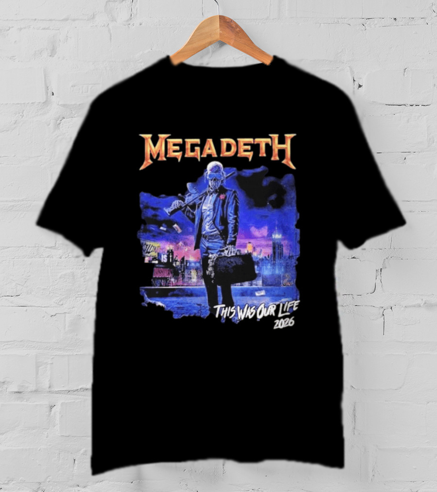 Megadeth This Was Our Life 2026 Latin America Tour Gangster Vic Metal Concert T-Shirt