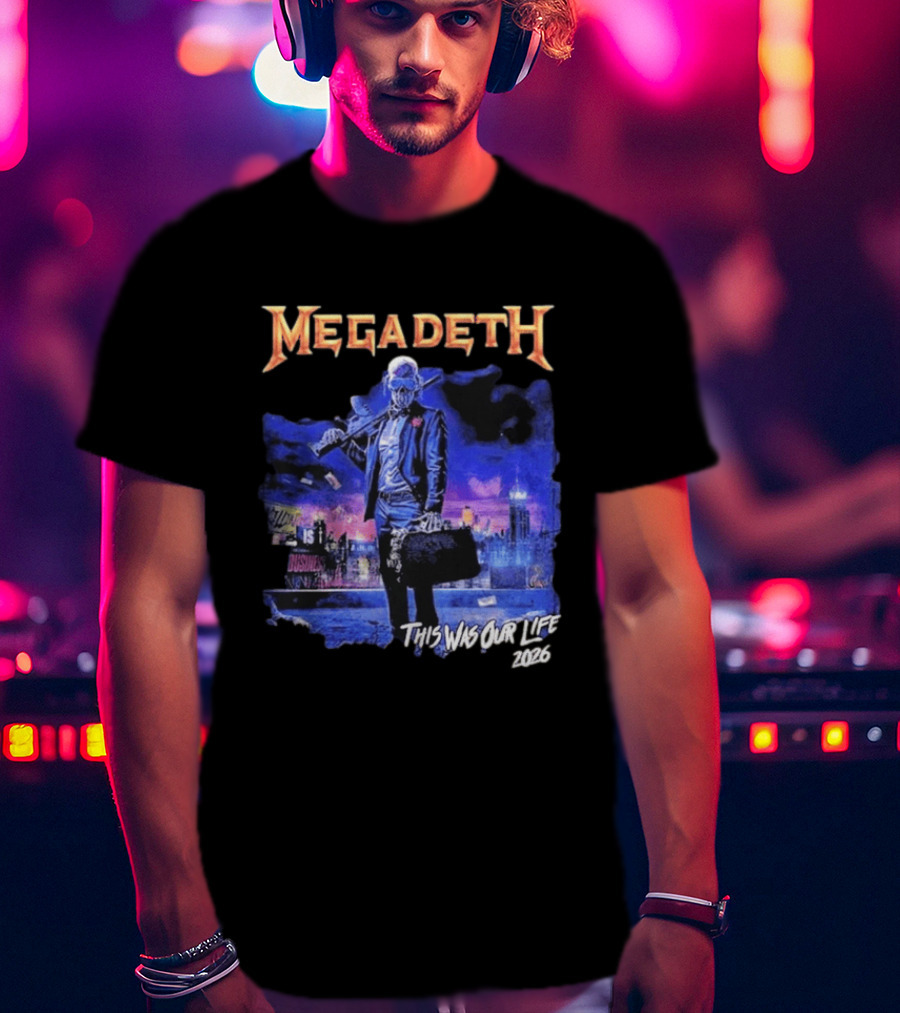 Megadeth This Was Our Life 2026 Latin America Tour Gangster Vic Metal Concert T-Shirt