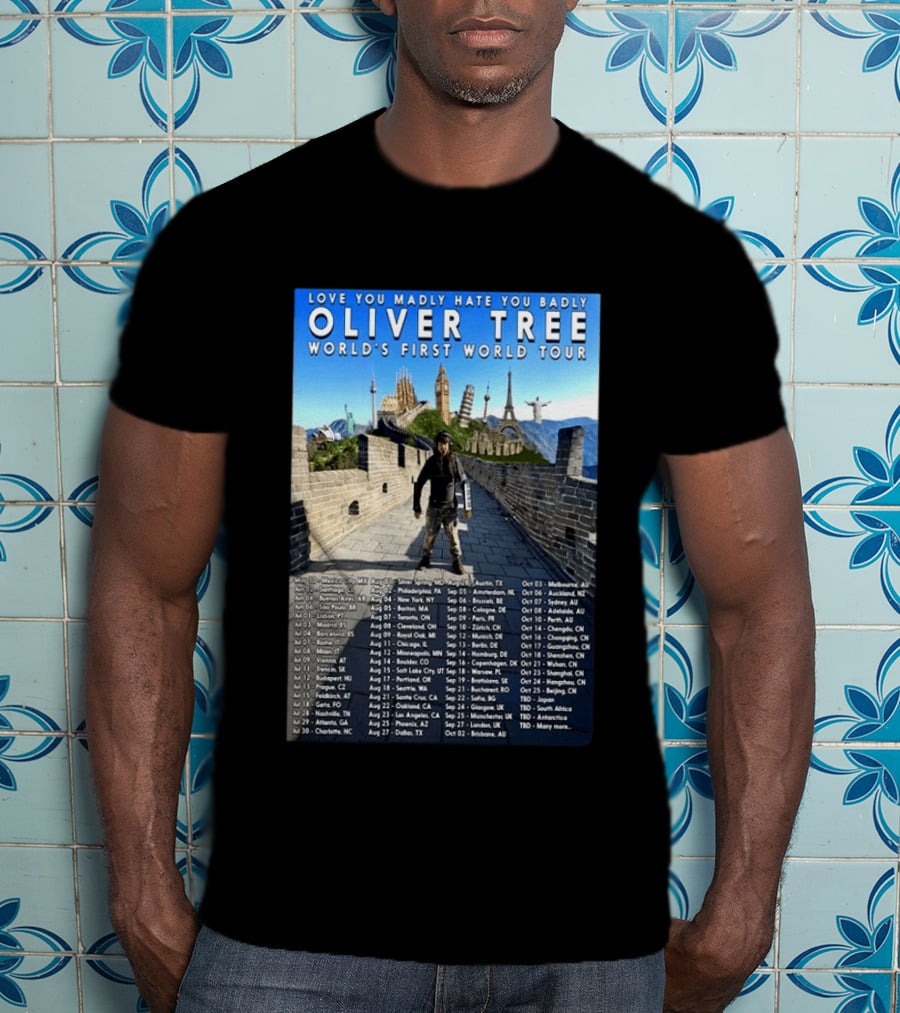 Oliver Tree World's First World Tour Love You Madly Hate You Badly Fall 2026 Tour Dates T-Shirt