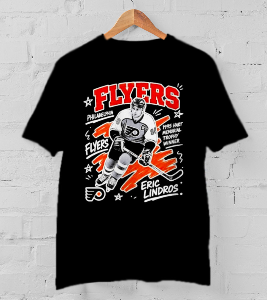 Philadelphia Flyers Eric Lindros 1995 Hart Memorial Trophy Winner Hockey Legend T-Shirt