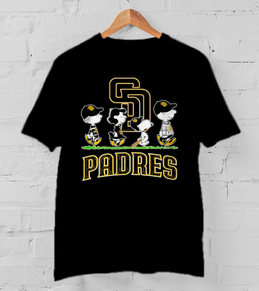 San Diego Padres Peanuts Abbey Road 2026 Charlie Brown Snoopy Woodstock T-Shirt