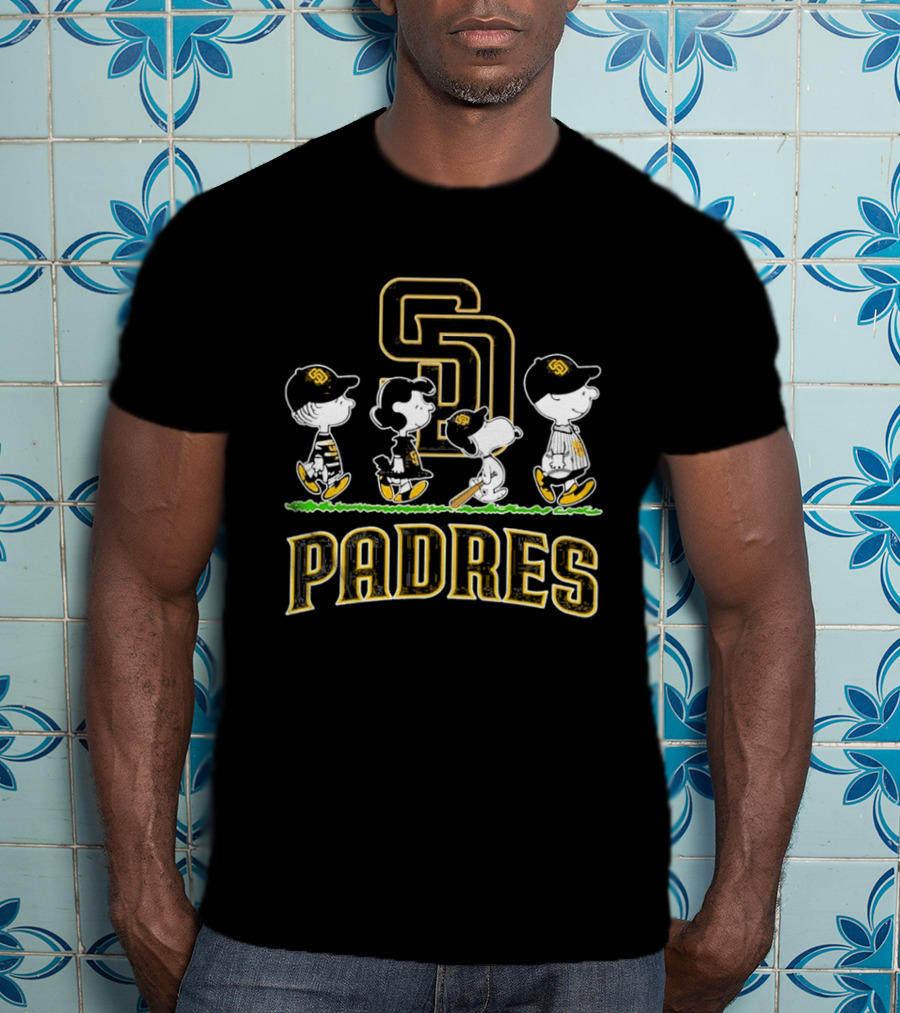 San Diego Padres Peanuts Abbey Road 2026 Charlie Brown Snoopy Woodstock T-Shirt