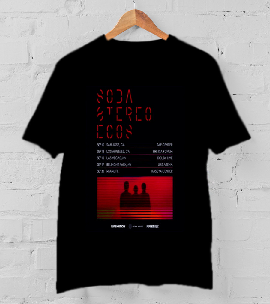 Soda Stereo Ecos 2026 Tour San Jose Los Angeles Las Vegas Belmont Park Miami Dates T-Shirt