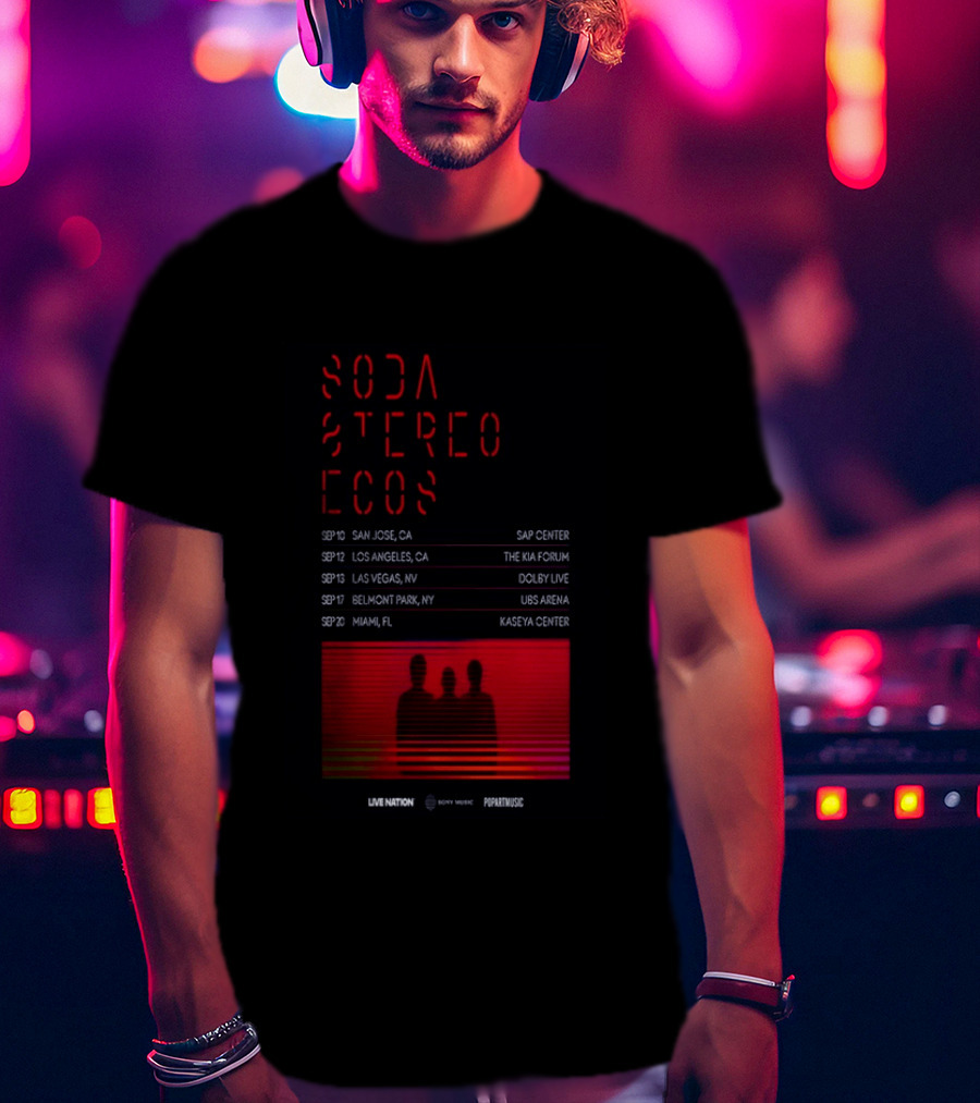 Soda Stereo Ecos 2026 Tour San Jose Los Angeles Las Vegas Belmont Park Miami Dates T-Shirt