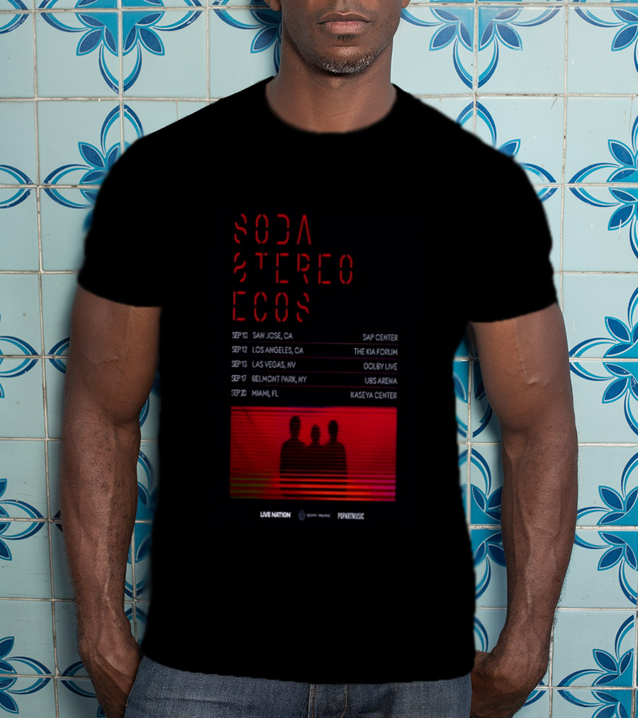 Soda Stereo Ecos 2026 Tour San Jose Los Angeles Las Vegas Belmont Park Miami Dates T-Shirt