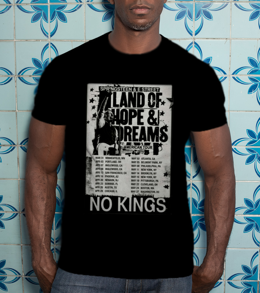 Springsteen E Street Band Land Of Hope & Dreams American Tour No Kings T-Shirt