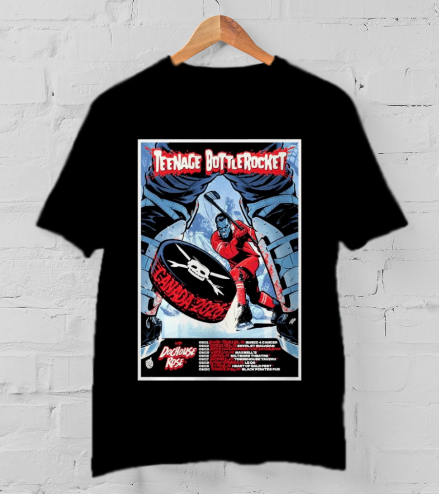 Teenage Bottlerocket Doghouse Rose Canada 2026 Tour Hockey Punk Concert Dates T-Shirt