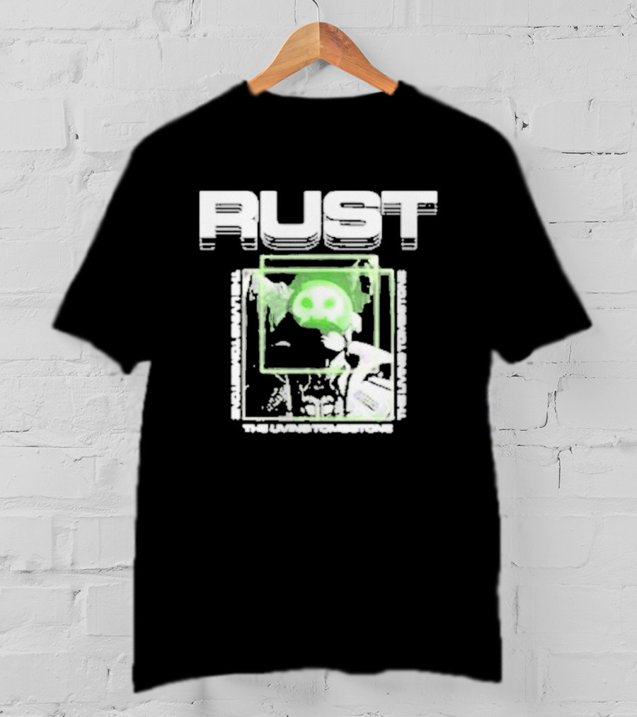 The Living Tombstone Rust Green Skull Gaming T-Shirt