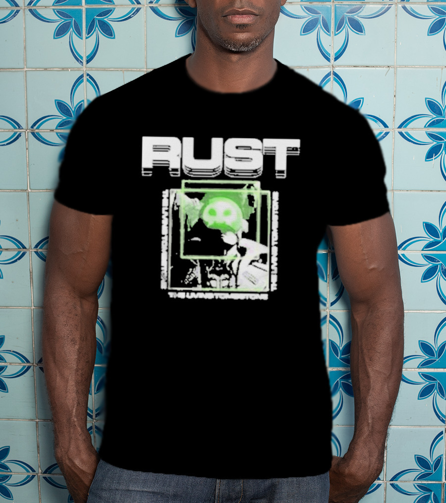 The Living Tombstone Rust Green Skull Gaming T-Shirt