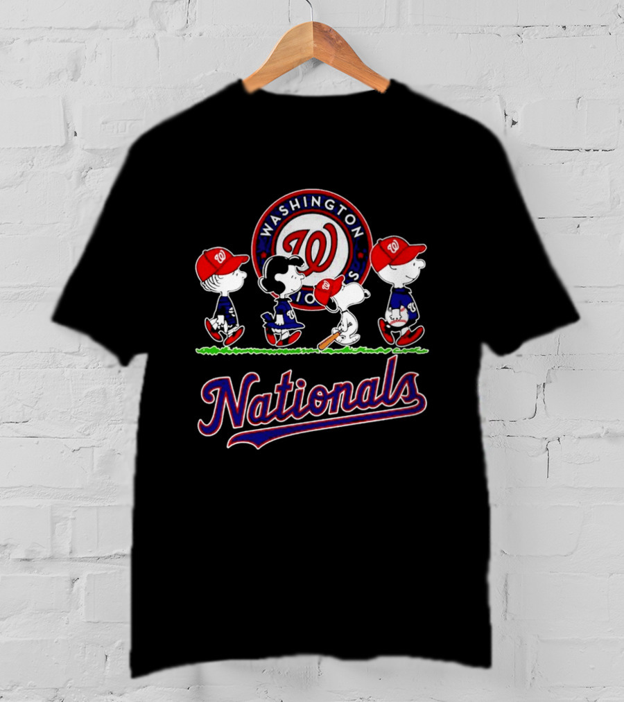Washington Nationals Peanuts Characters Abbey Road Walking 2026 T-Shirt