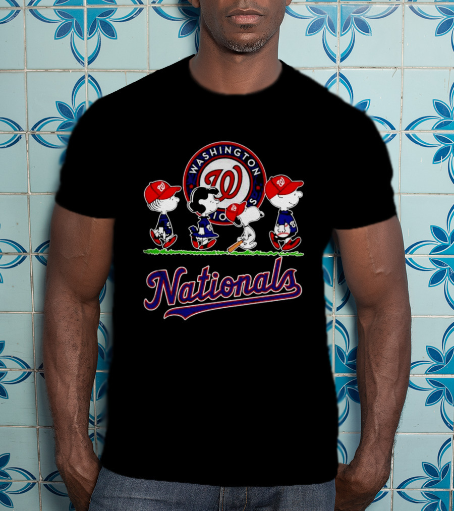 Washington Nationals Peanuts Characters Abbey Road Walking 2026 T-Shirt