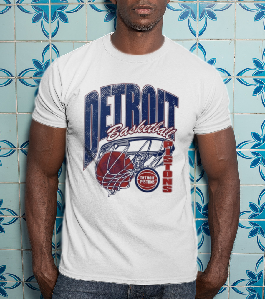 Detroit Pistons Basketball 2026 Script Swish T-Shirt