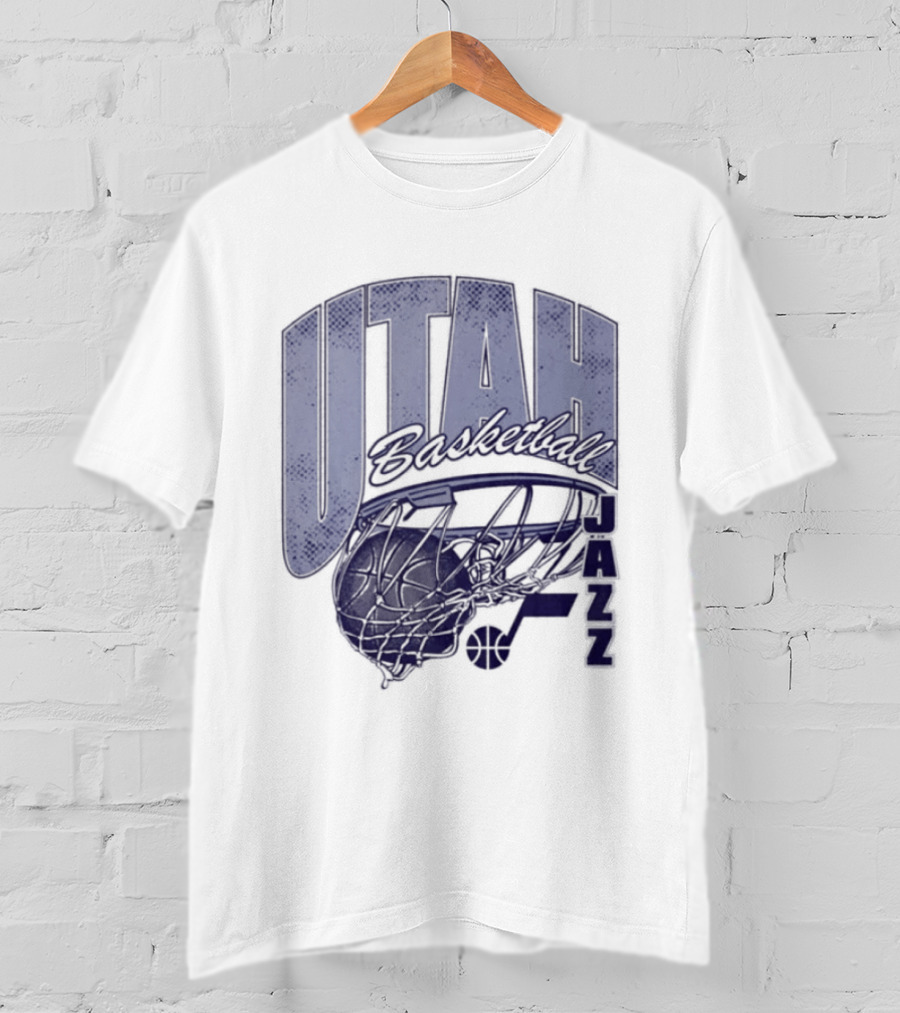 Utah Jazz 2026 Script Swish Basketball T-Shirt
