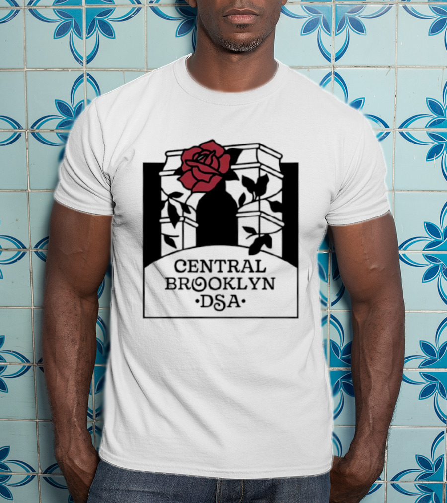 Central Brooklyn DSA Red Rose And Arch T-Shirt