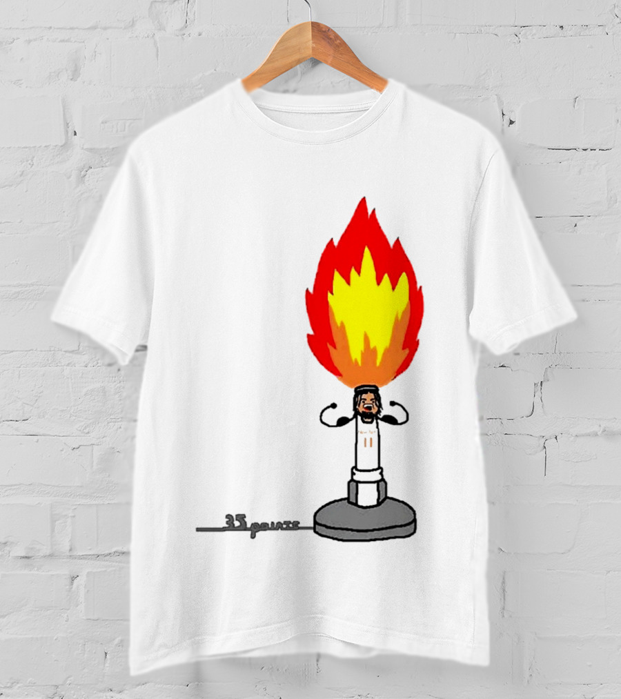 New York Knicks Jalen Brunson 35 Points It's Lit Flame T-Shirt