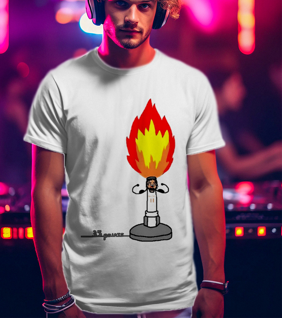New York Knicks Jalen Brunson 35 Points It's Lit Flame T-Shirt
