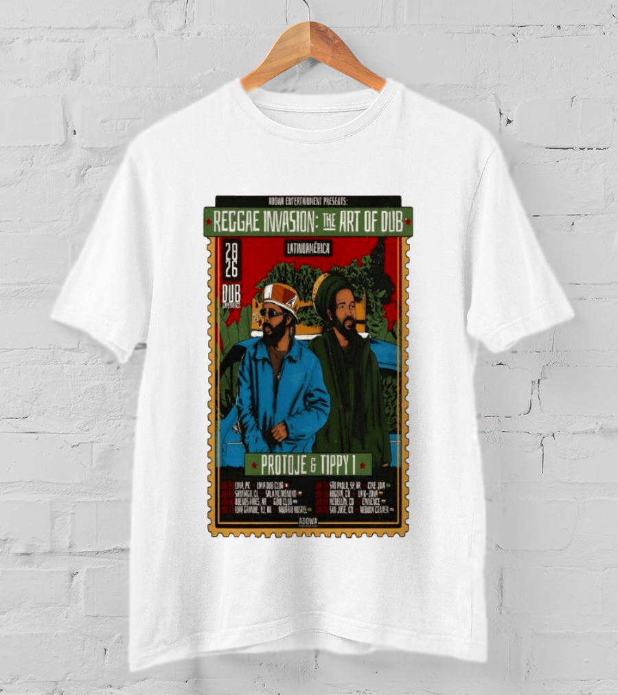 Reggae Invasion The Art Of Dub Protoje Tippy I 2026 Latin America Tour T-Shirt