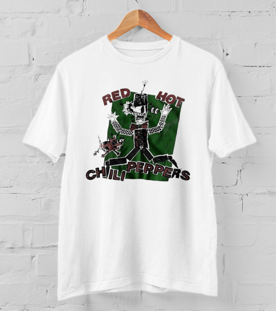 Red Hot Chili Peppers Puppet Skeleton Art With Bowtie And Top Hat T-Shirt